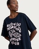 image 1 of F&F Pure Cotton Coffee Club Pyjama T-Shirt in Navy