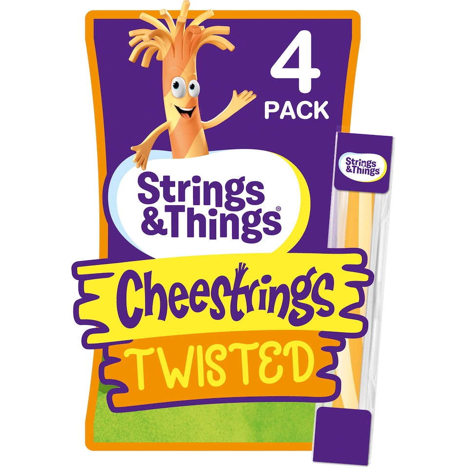 image 1 of Cheestrings Twisted Cheese Snacks 4 Pk, 80 G
