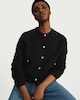 image 1 of F&F Textured Knit Button Front Cardigan in Black