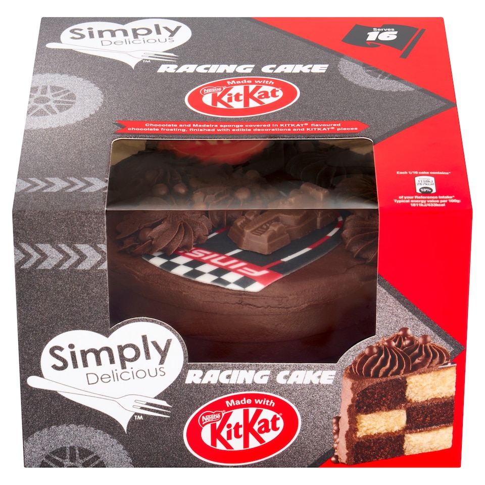 Simply Delicious made with Nestle KITKAT Chocolate & Madeira Racing Car Cake 