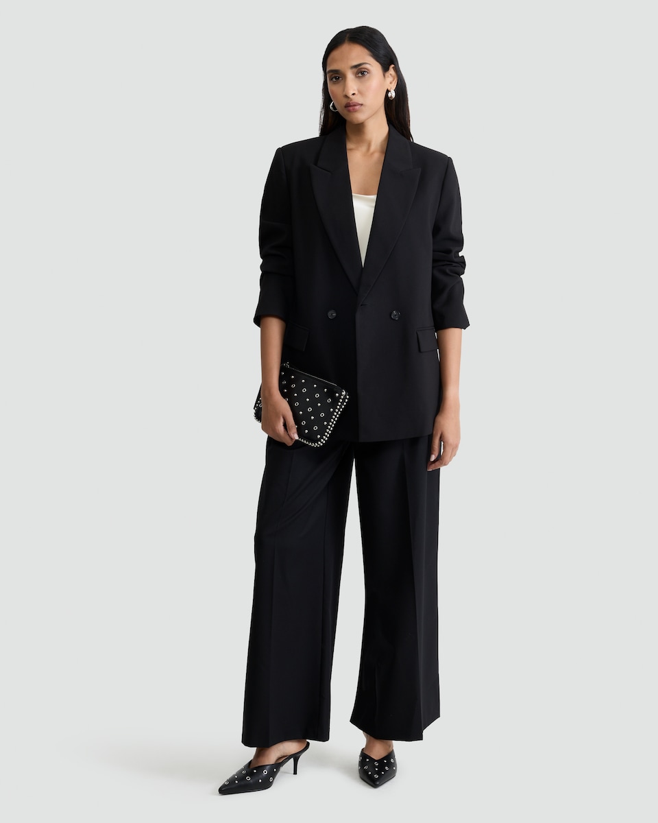 image 1 of F&F Double Breasted Blazer in Black