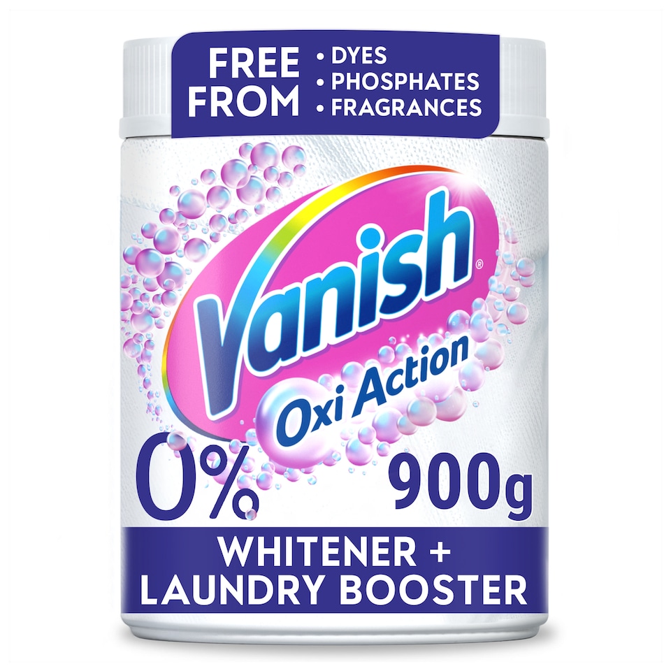 Vanish Oxi Action 0% Laundry Stain Remover Powder Whites 900g