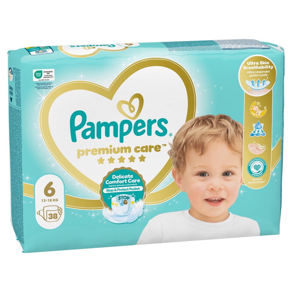 Pampers Premium Care, Méret: 6, 38 Pelenka, 13kg-18kg  1. kép