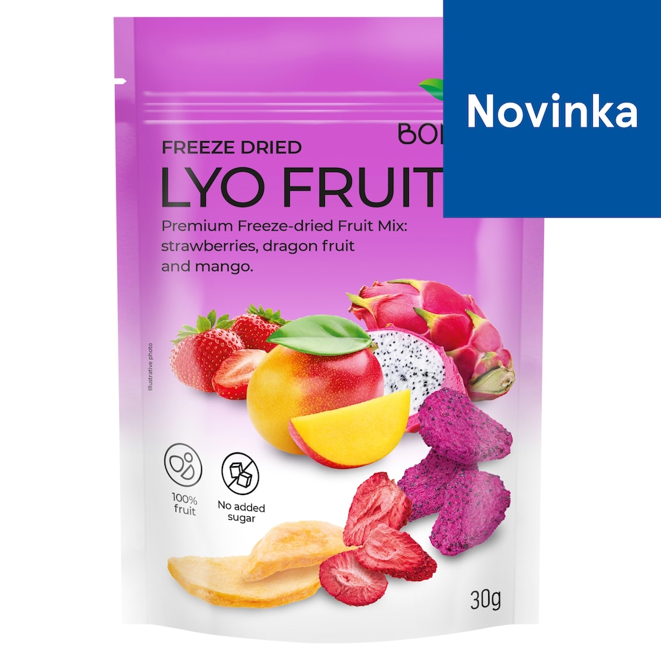 Bonitas Mrazom sušené jahody, dračie ovocie a mango 30 g