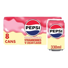 Pepsi Strawberries 'n' Cream Soft Drink Cans 8x330ml
