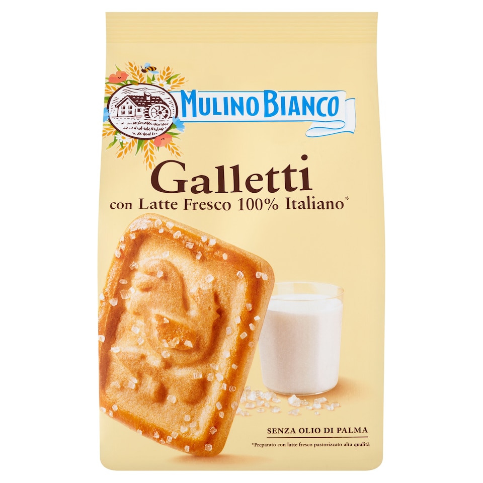 Mulino Bianco Galletti Shortbread Biscuits with Milk 350 g