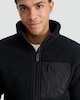 image 1 of F&F Pocket Front Zip Up Fleece Jacket in Black