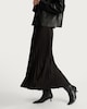 image 1 of F&F Satin Look Pleated Midi Skirt in Black