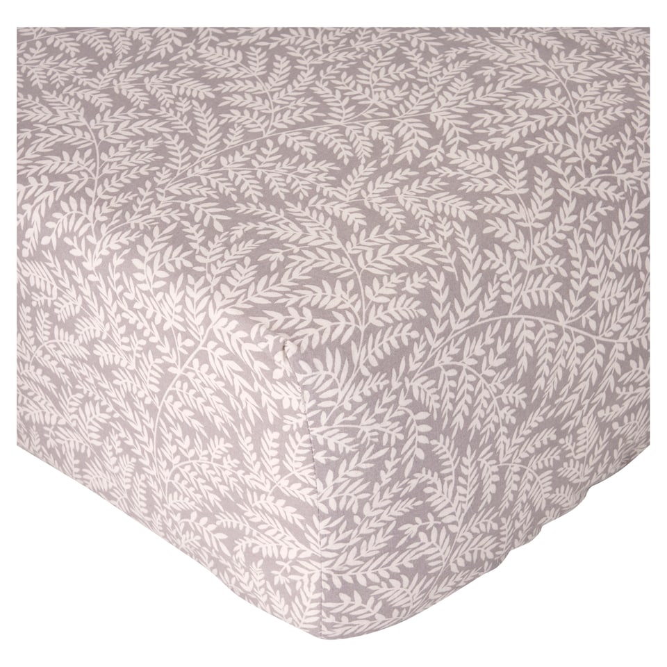 F&F Home Cotton Rich Fitted Sheet Leaf Super King