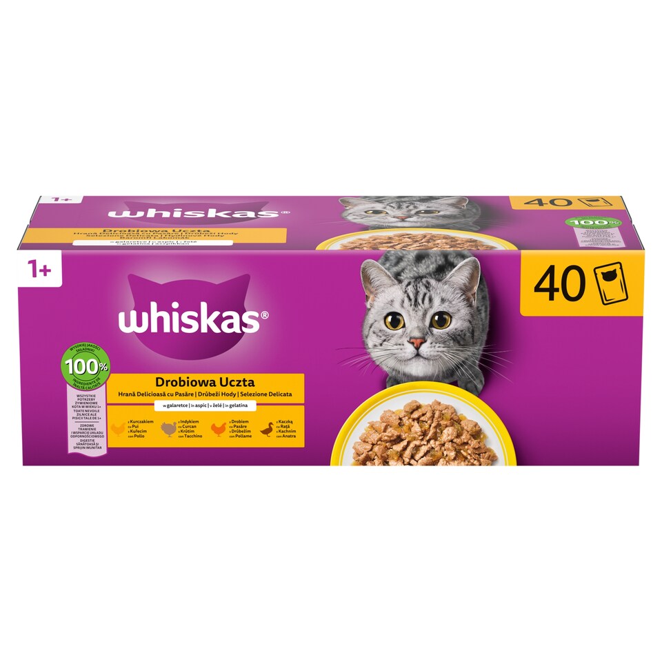 Whiskas Drůbeží hody v želé 40 x 85g (3,4kg)