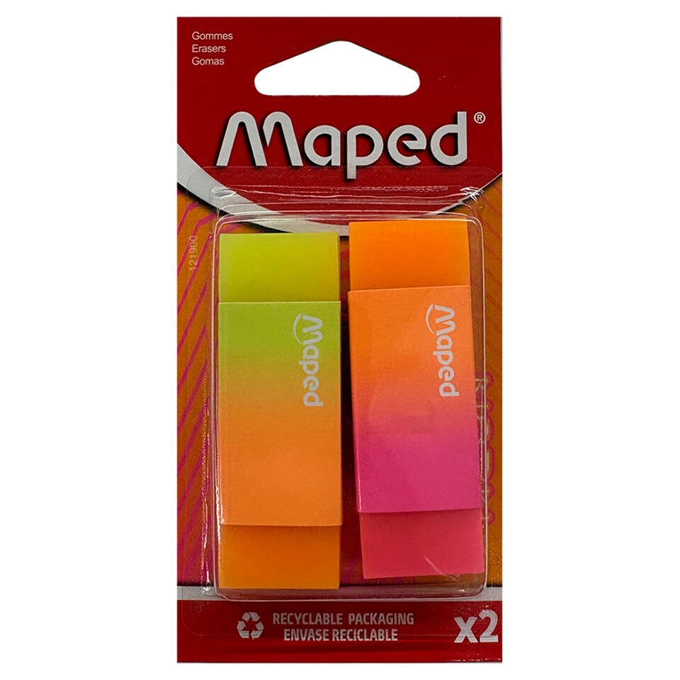 Maped Neon Eraser 2 pcs