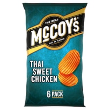 Mccoy's Thai Sweet Chicken Ridge Cut Crisps 6X25g