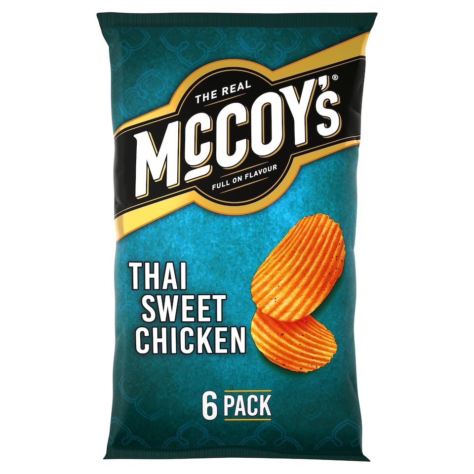 image 1 of Mccoy's Thai Sweet Chicken Ridge Cut Crisps 6X25g