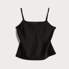 F&F Satin Strappy Cami Top in Black
