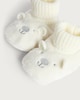 image 3 of F&F Baby Fleece Bear Face Ribbed Booties in Multi
