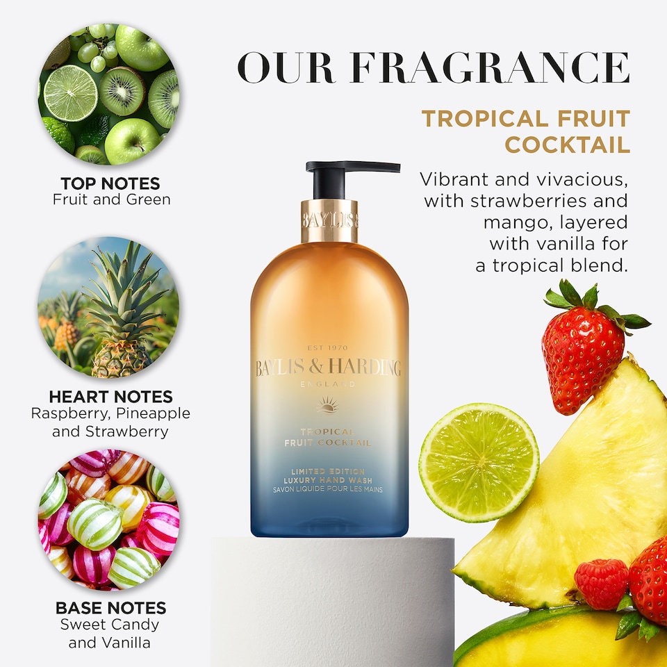 image 1 of Baylis & Harding Signature Tropical Fruit Cocktail Hand Wash 500ml