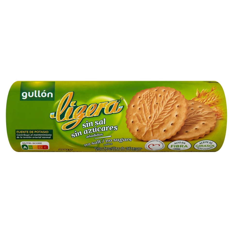 Gullón Ligera sómentes keksz hozzáadott cukor nélkül, édesítőszerrel 200 g  1. kép