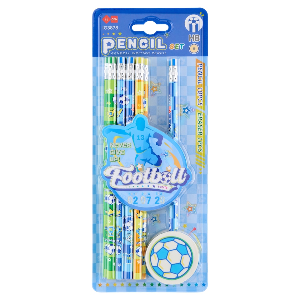 Football Pencil Set HB 10 pcs
