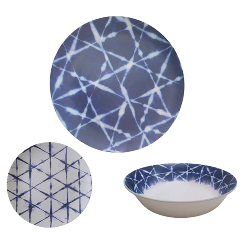 Tesco Shibori 4 Person Dinner Set