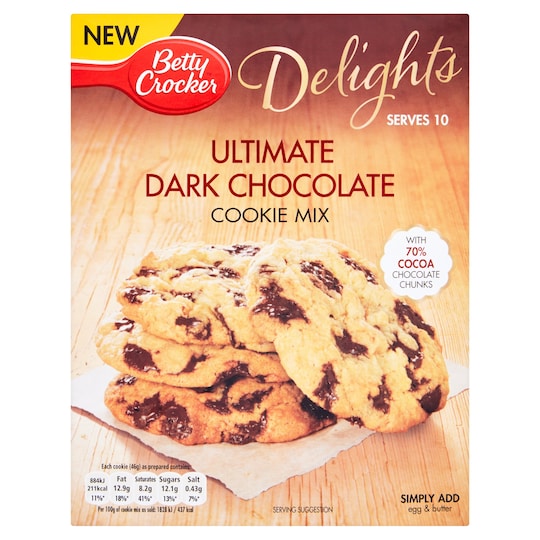 Betty Crocker Delight Dark Chocolate Cookie Mix 330G Tesco Groceries