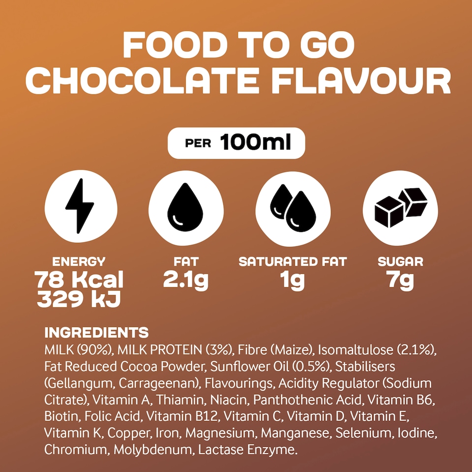 image 1 of Arla Protein Food To Go Chocolate Caramel Flavoured Meal Replacement Shake 500ml