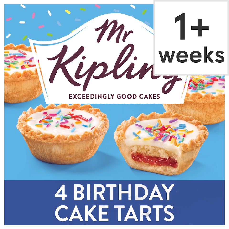 image 1 of Mr Kipling Birthday Cake Tarts 4 pack