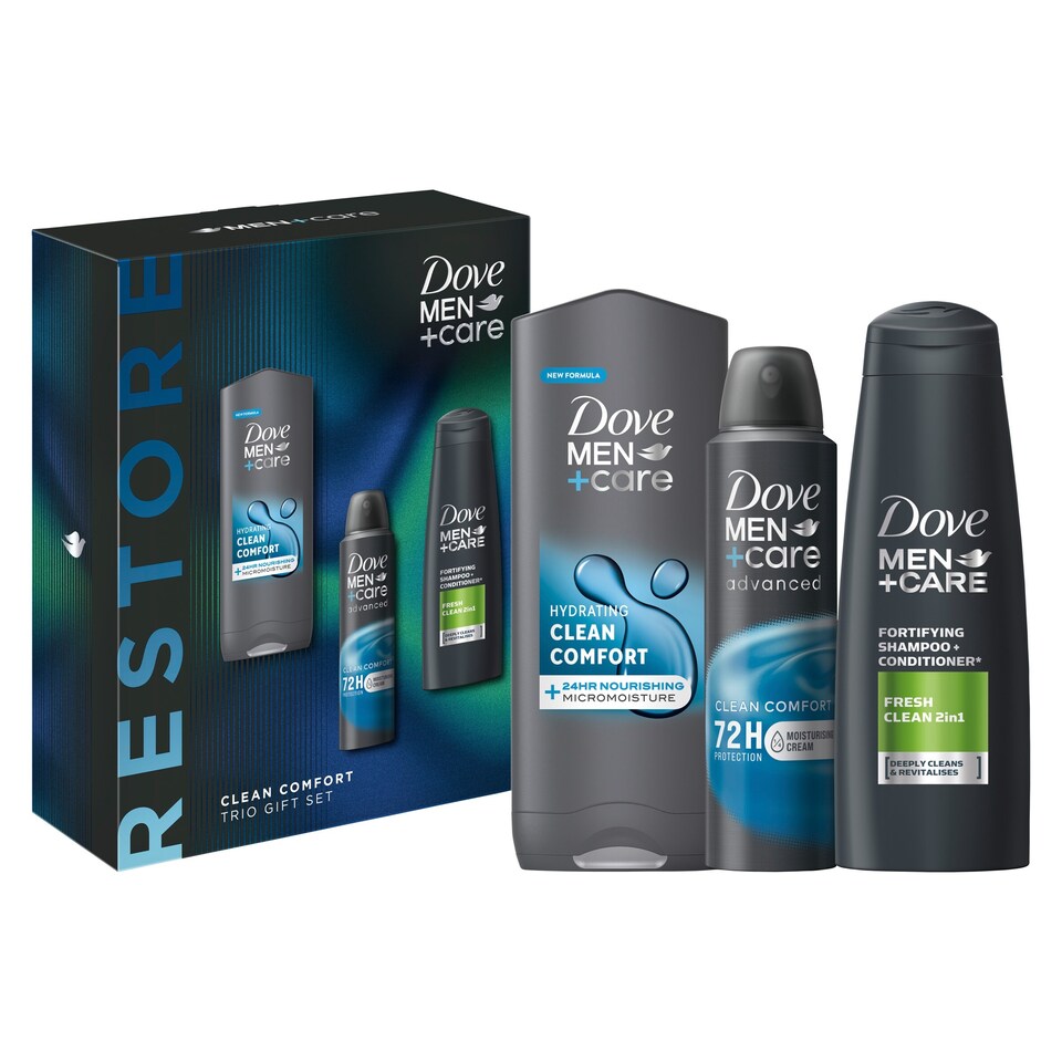 image 1 of Dove Men Plus Care Clean Comfort Trio Gift Set