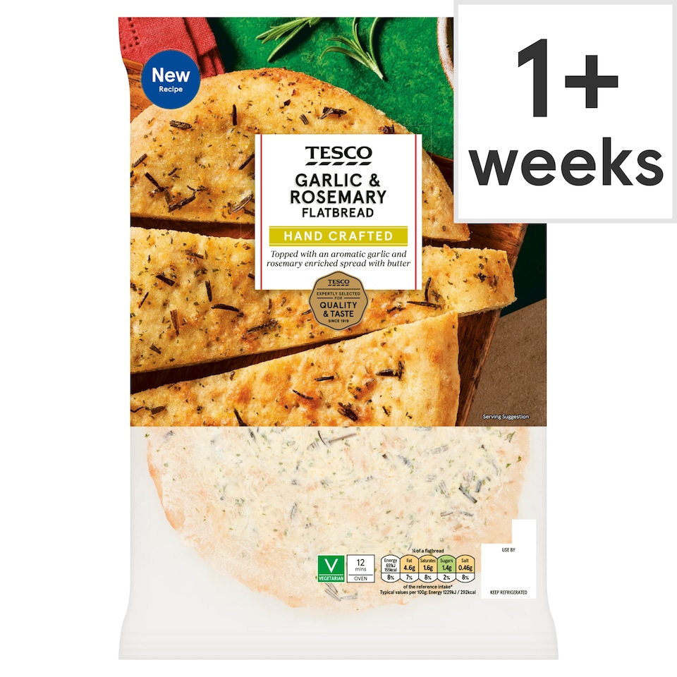 Tesco Rosemary and Garlic Flatbread 232g