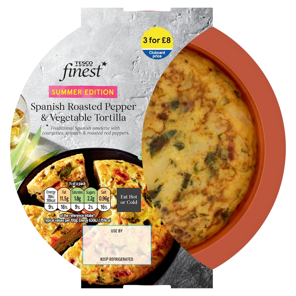 image 1 of Tesco Finest Spanish Roasted Red Pepper & Vegetable Tortilla 250g