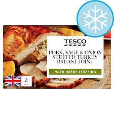 Tesco Pork, Sage and Onion Stuffed and Basted Frozen Turkey Breast Joint 780G