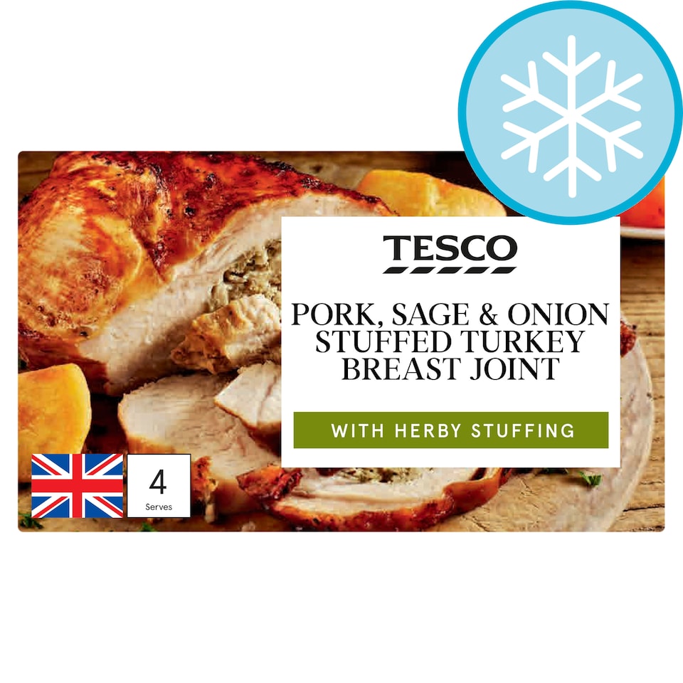 Tesco Pork, Sage and Onion Stuffed and Basted Frozen Turkey Breast Joint 780G