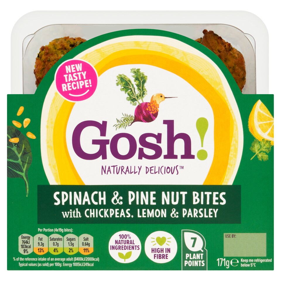 Gosh Spinach And Pinenut Bites 171G
