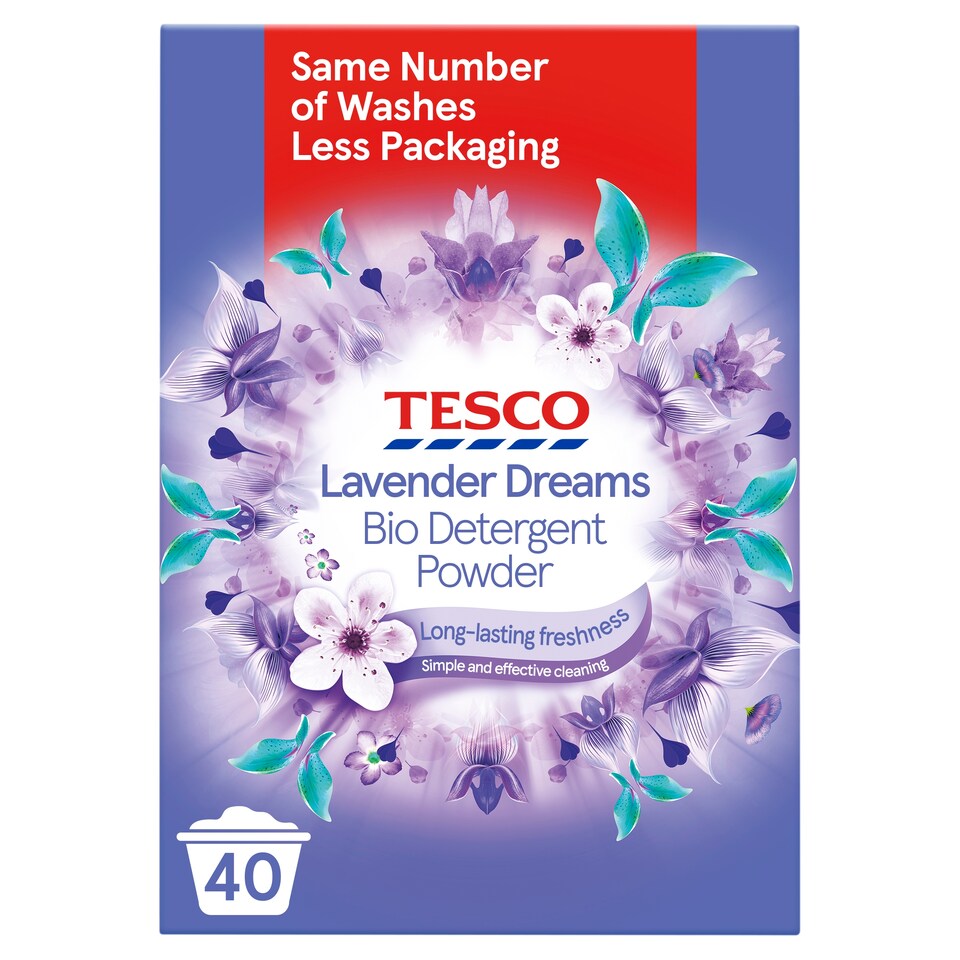 Tesco Lavender Dreams Bio. Detergent Powder 2.6Kg