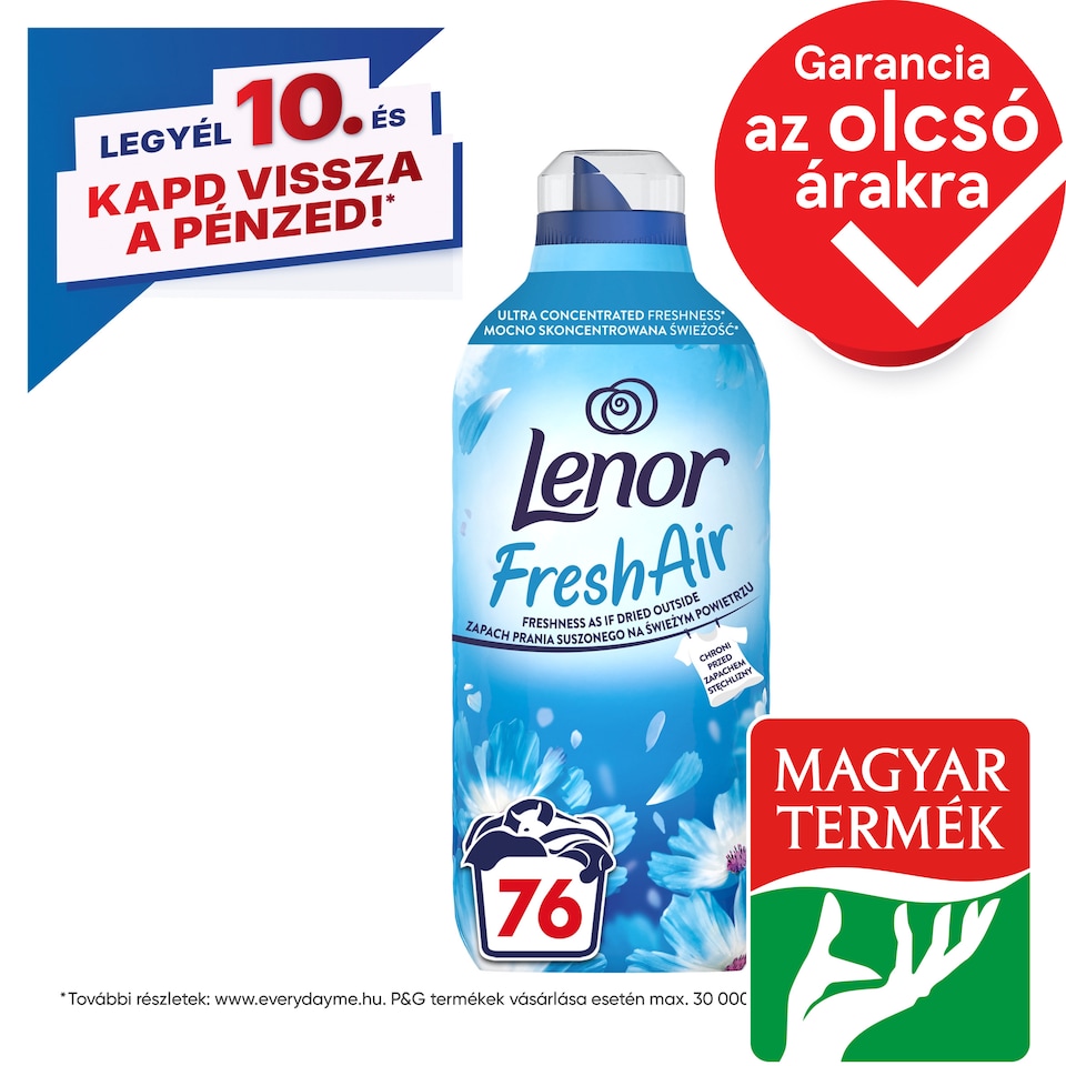Lenor Fresh Air Öblítő 76 Mosáshoz, Fresh Wind 1. kép