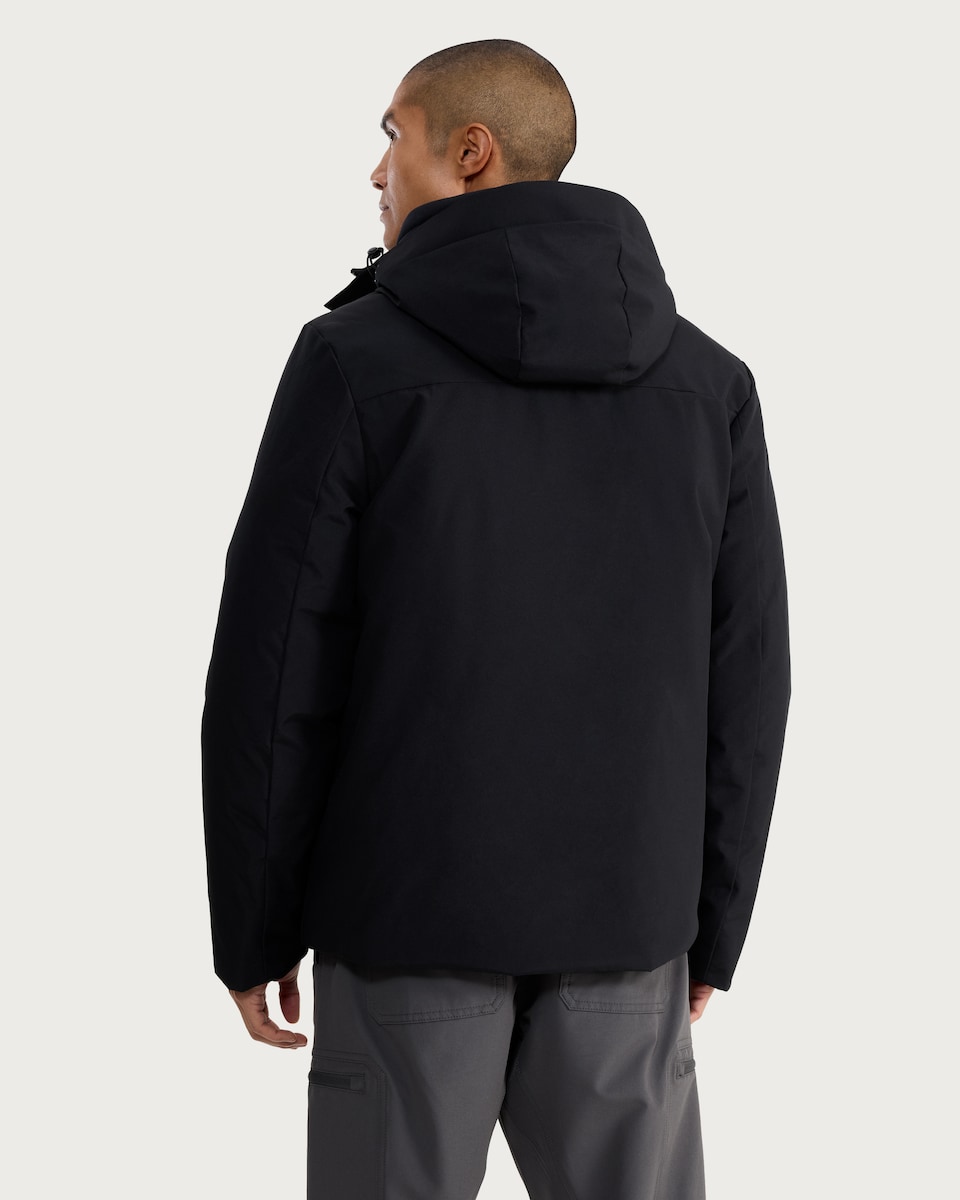 image 1 of F&F Hooded Pocket Front Utility Coat in Black