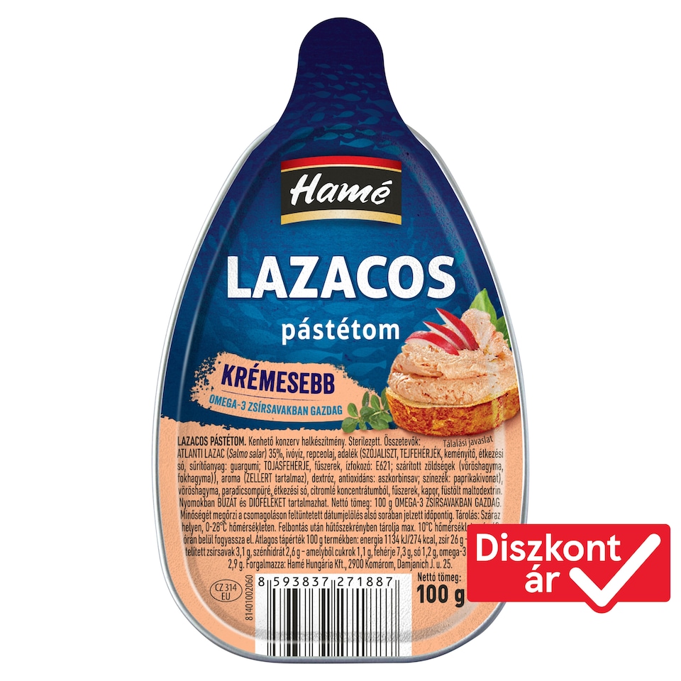 Hamé lazacos pástétom 100 g