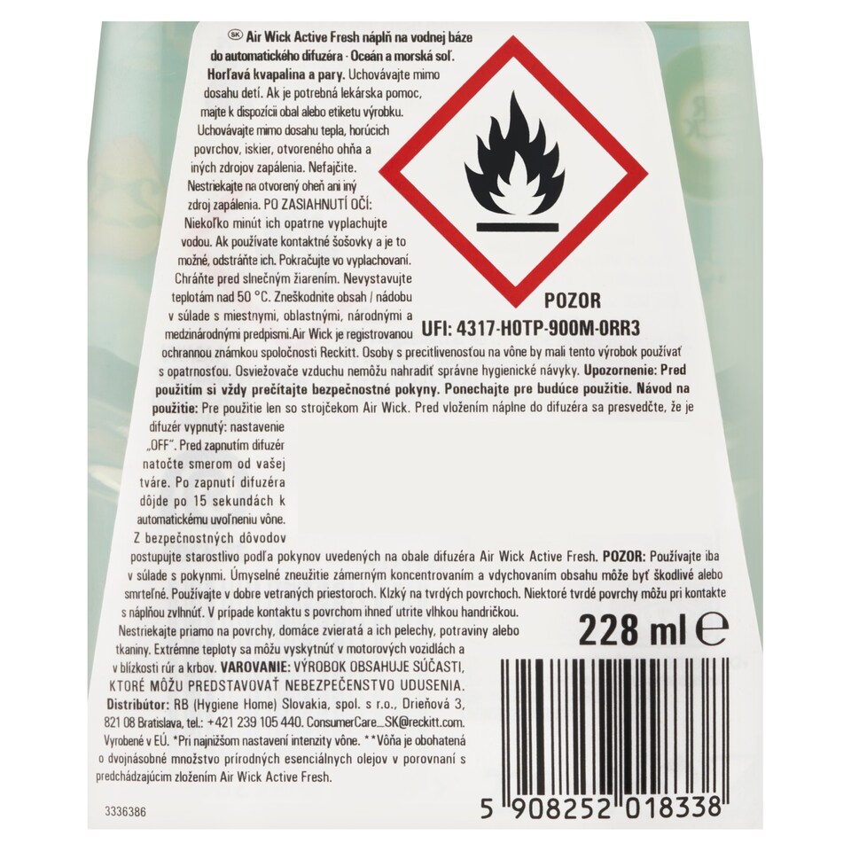 obrázok 1 z Air Wick Active Fresh Náplň na vodnej báze do automatického difuzéra oceán a morská soľ 228 ml
