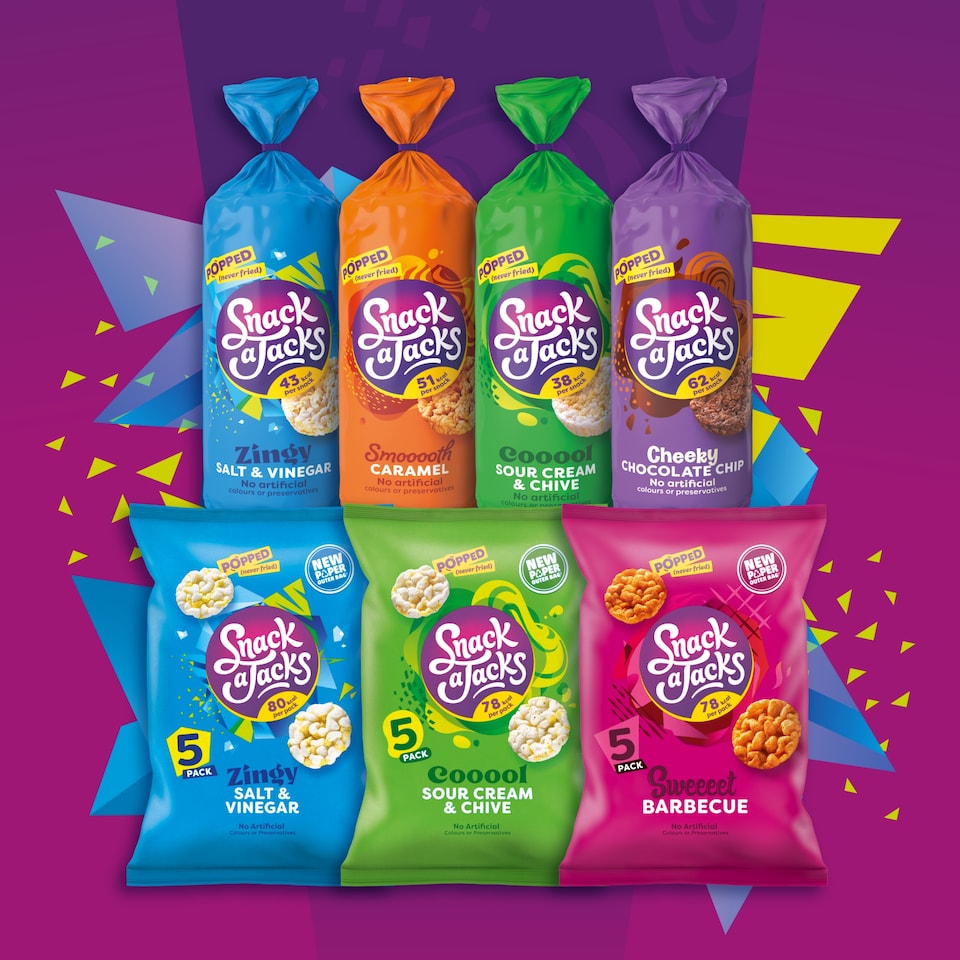 image 1 of Snack a Jacks Salt & Vinegar Rice Cakes Multipack Snacks 5x19g