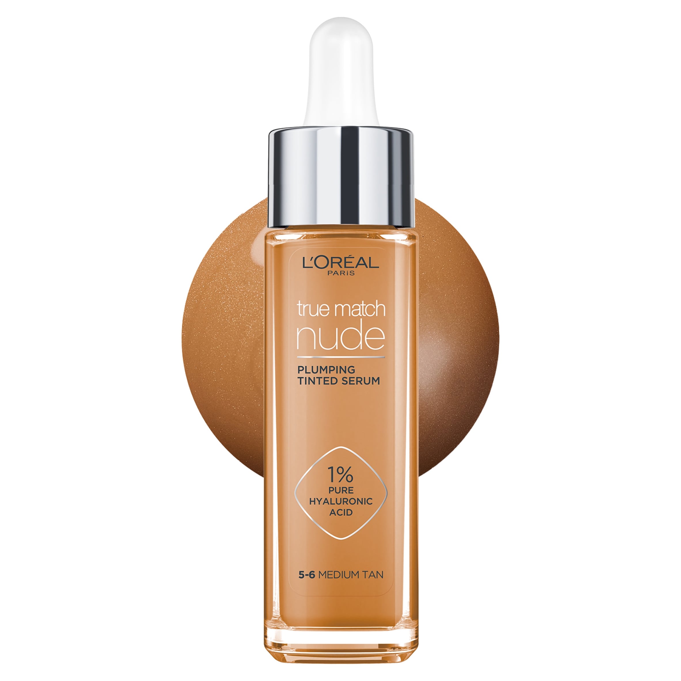 Debenhams Women's True Match Nude Plumping Tinted Serum, 1% Hyaluronic Acid in 5-6 Medium Tan