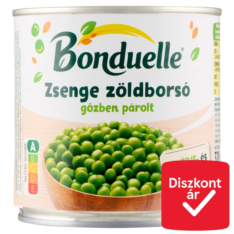 Bonduelle gőzben párolt zsenge zöldborsó 320 g  1. kép