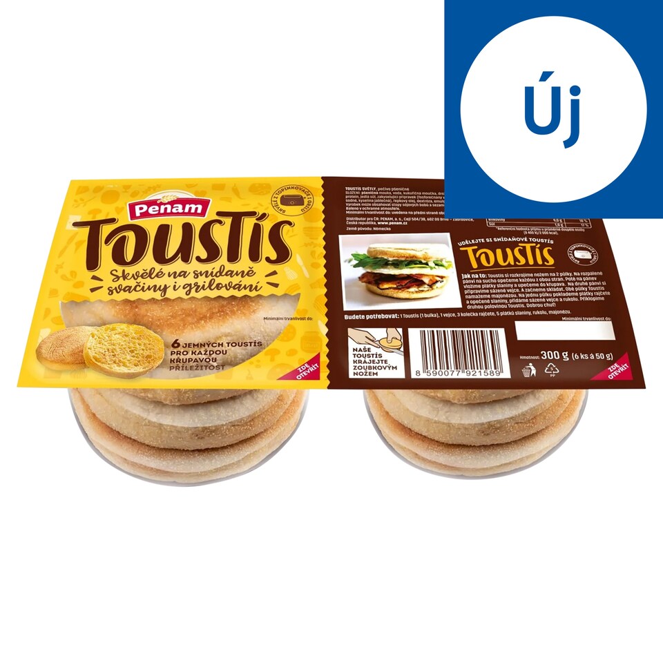 Penam Toustis fehér English muffin 6 x 56 g (336 g)