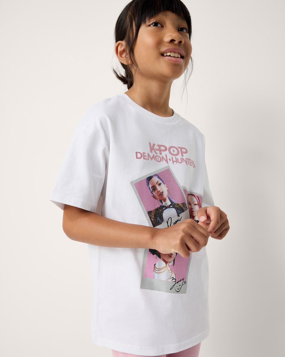 image 1 of K-Pop Demon Hunters 2-Piece Cotton Rich Set in Multi Pink