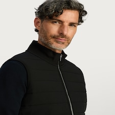 F&F Cotton Blend Sleeveless Zip Up Gilet in Black