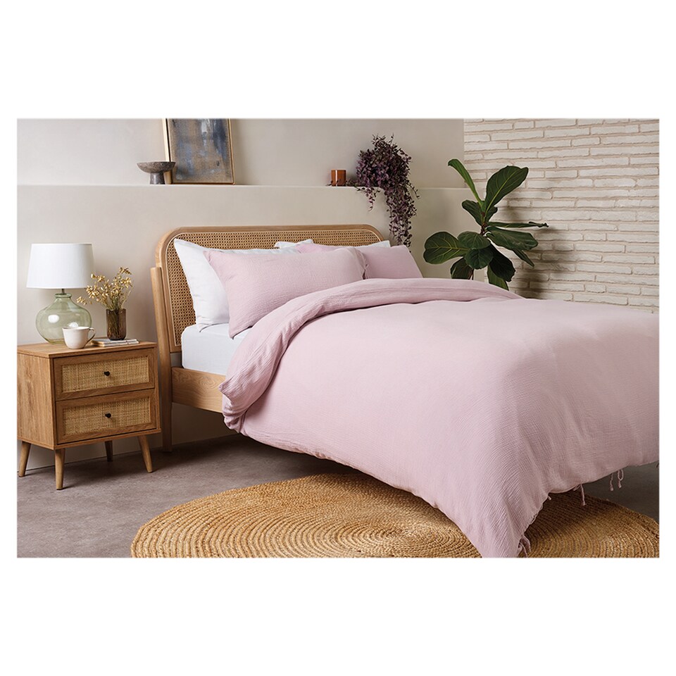 F&F Home Muslin Lilac Duvet Set Double