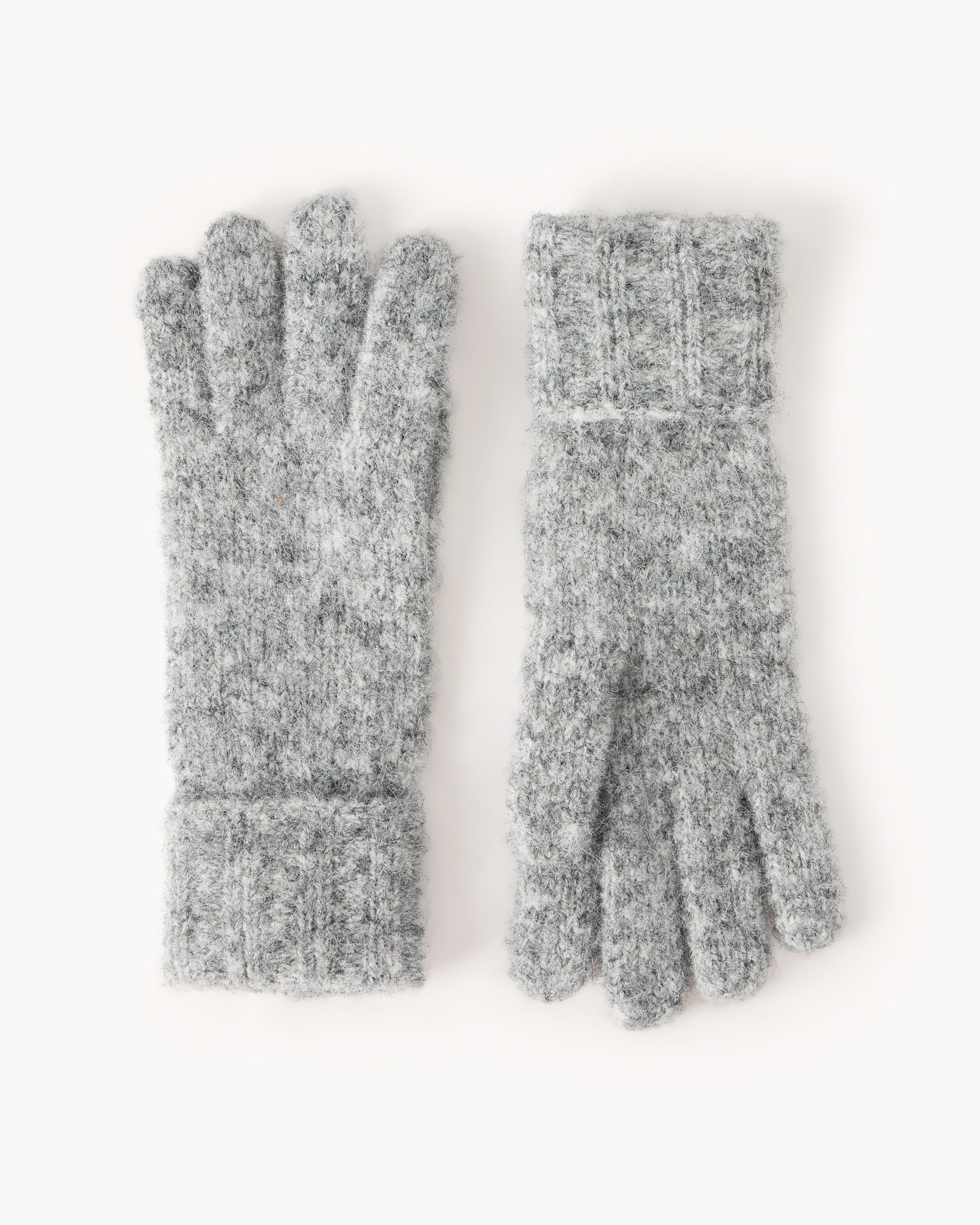 F&F Knitted Gloves in Grey, One Size, Womens