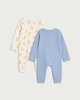 image 2 of F&F Baby 2-Pack Banana Print Sleepsuits in Blue