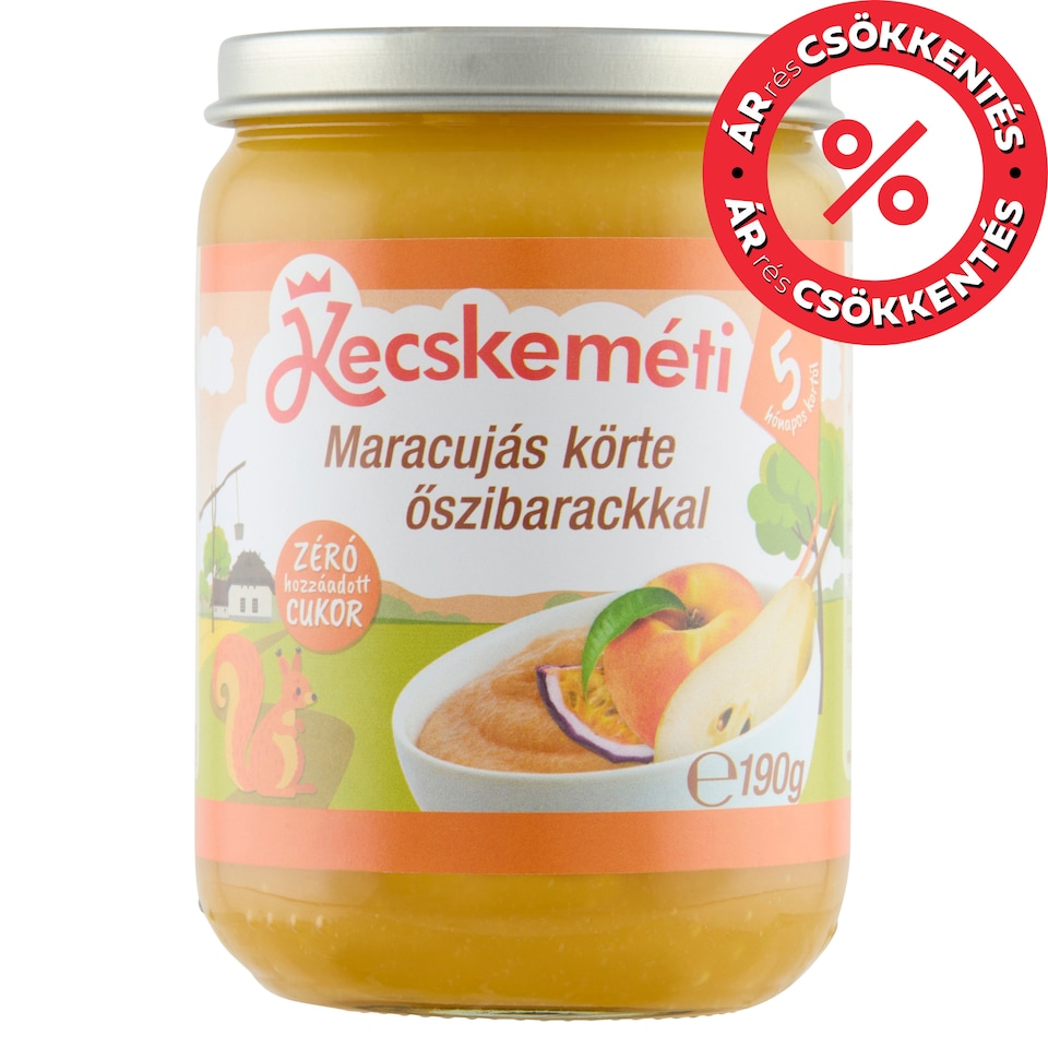 Kecskeméti Maracuja with Pear and Peach Baby Dessert 5 Months+ 190 g
