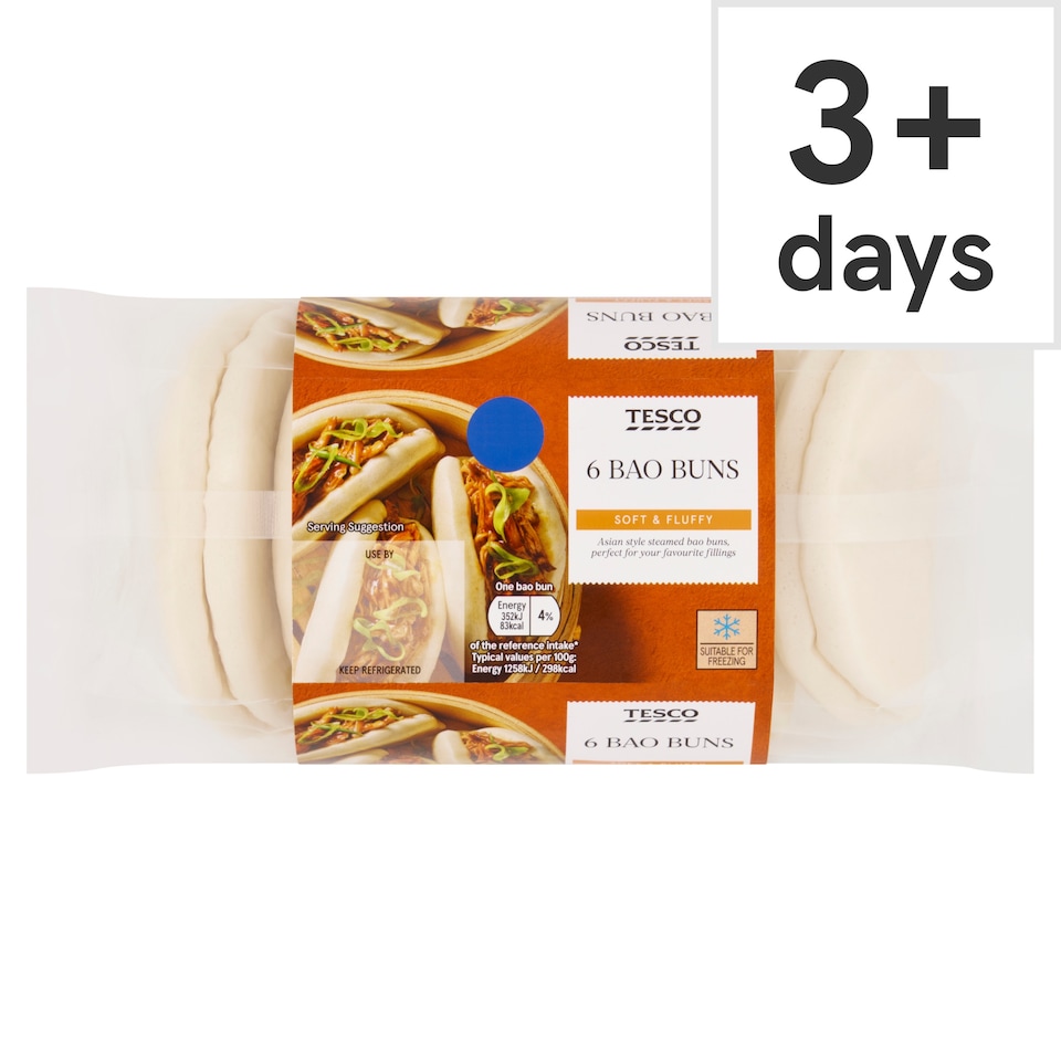 Tesco Bao Buns 6 Pack 168g