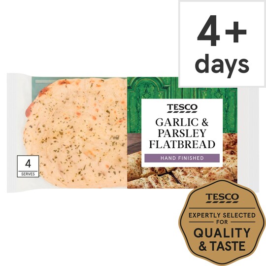 Tesco Garlic & Parsley Flatbread 210G Tesco Groceries