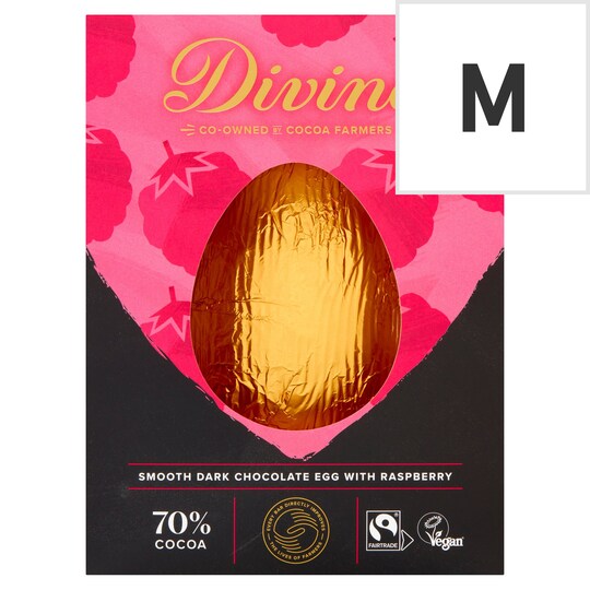 Divine Dark Chocolate With Raspberries Easter Egg 90G Tesco Groceries